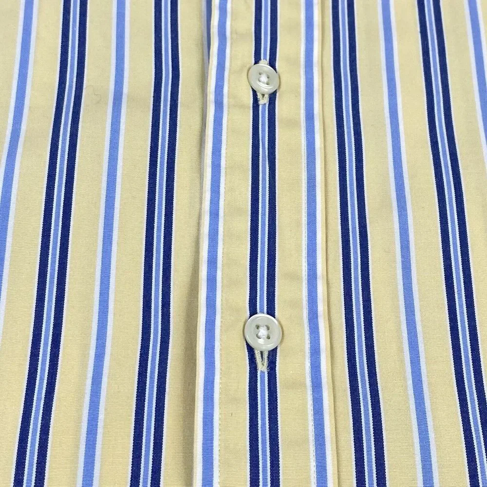 Polo by Ralph Lauren Westerton 2-Ply Shirt Mens XL Yellow Long Sleeve‎ Striped
